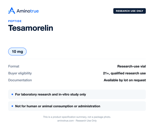 Product specification summary: vial size, research-use and buyer-eligibility details