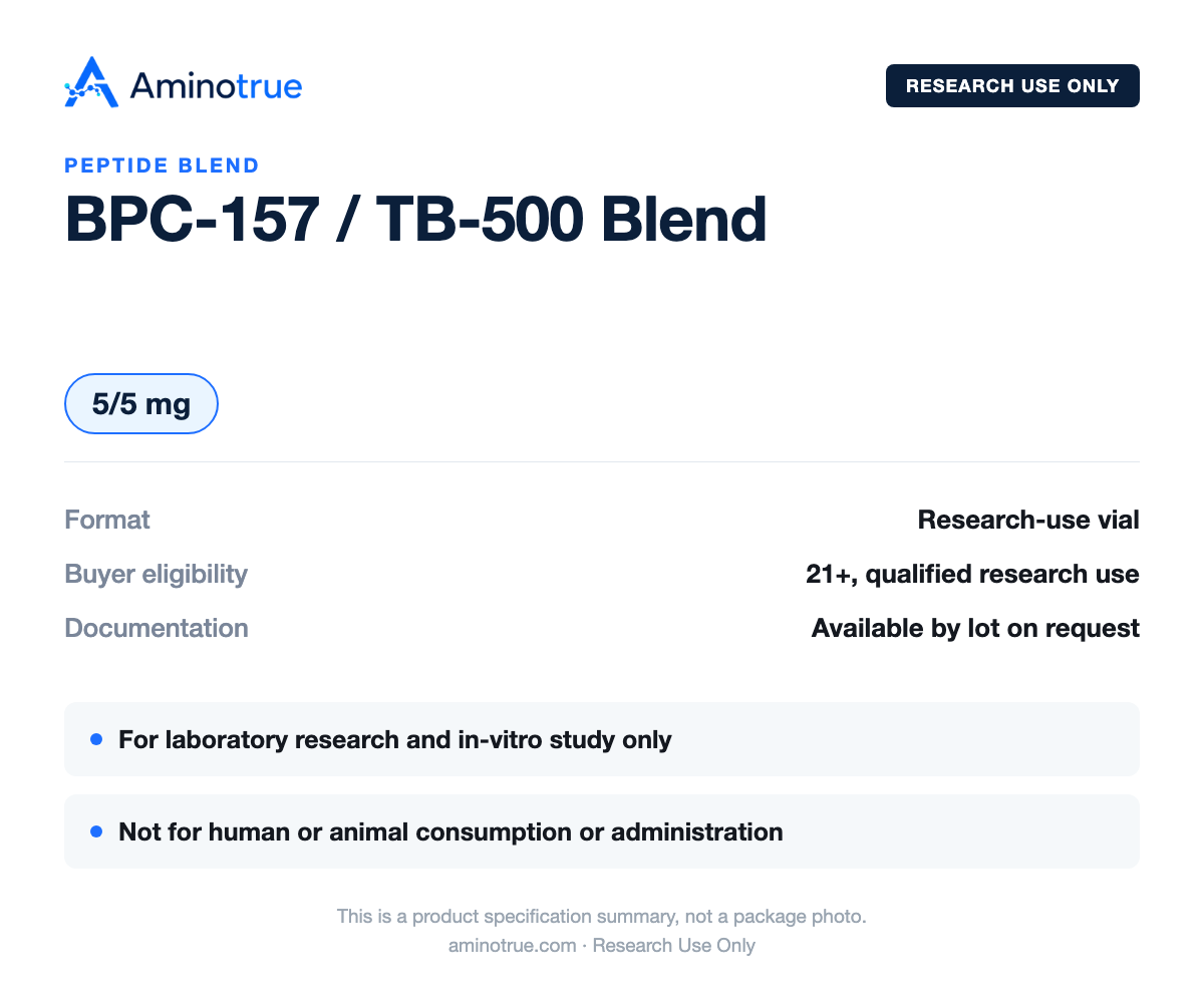 Product specification summary: vial size, research-use and buyer-eligibility details