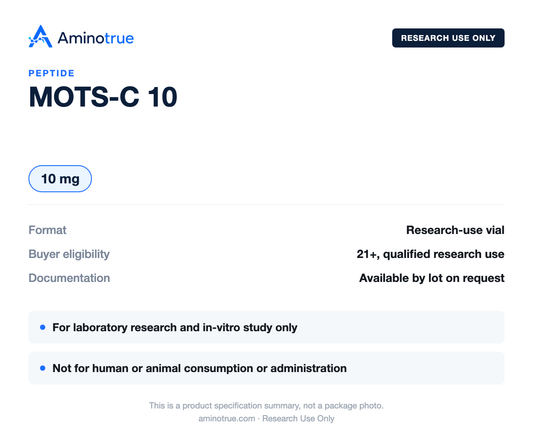 Product specification summary: vial size, research-use and buyer-eligibility details